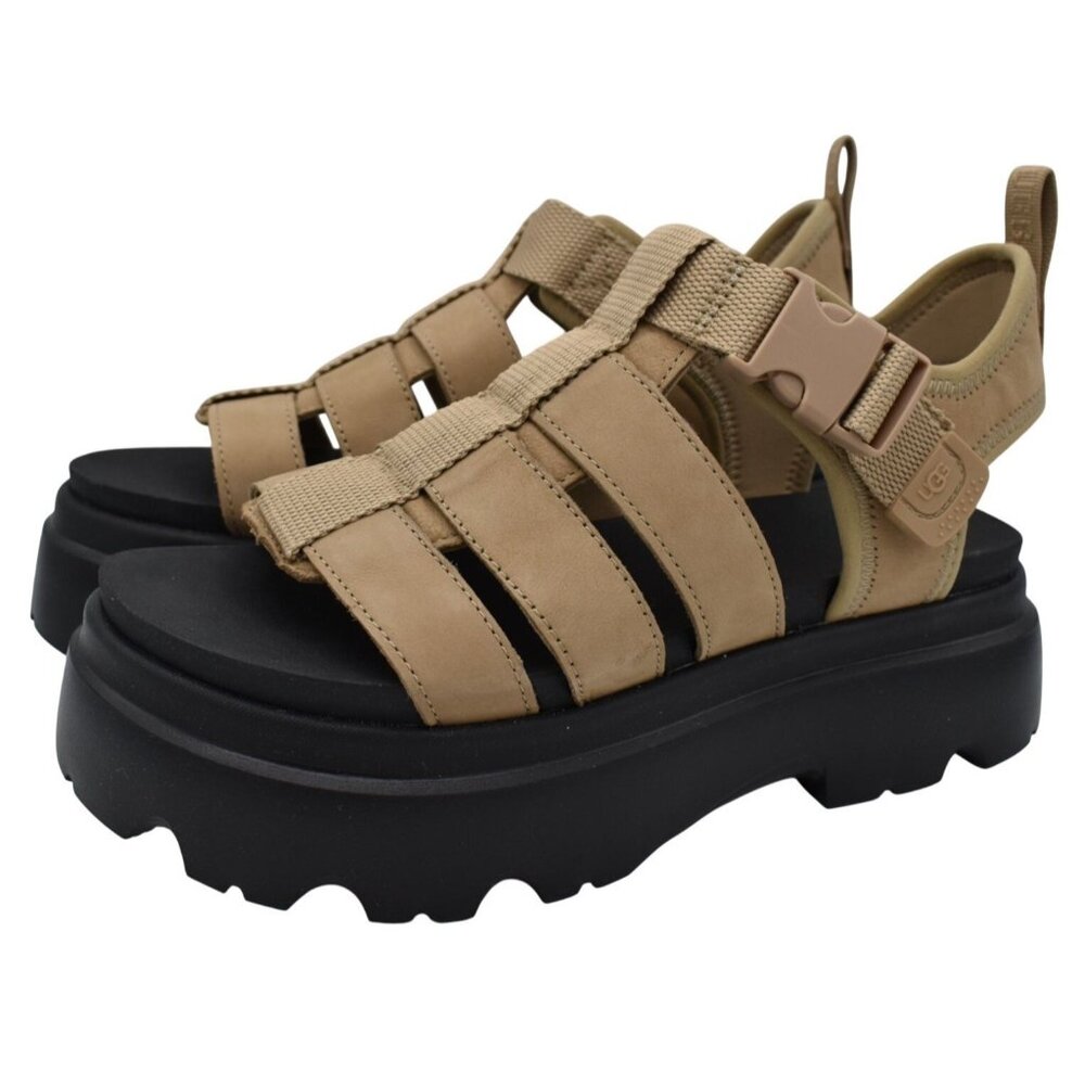 UGG Womens Size 11 Cora Sand Buckle Fisherman Platform‎ Sandals Shoes